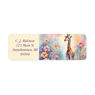 Giraffe in Pastel Garden