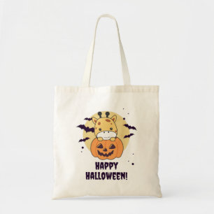 Giraffe in Pumpkin Niedliche Giraffen Glückliches  Tragetasche