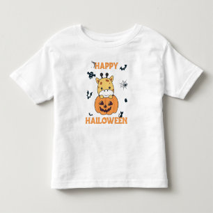 Giraffe in Pumpkin Niedliche Giraffen Happy Hallow Kleinkind T-shirt