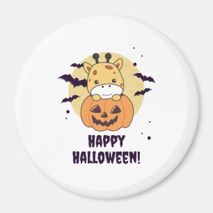 Giraffe in Pumpkin Niedliche Giraffen Happy Hallow Magnet