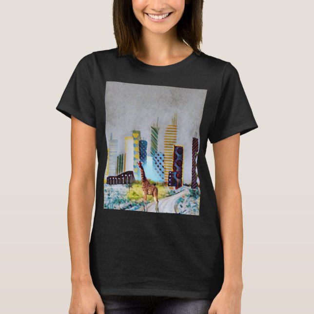 Giraffe in Serengeti - Beton-Dschungel T-Shirt (Vorderseite)