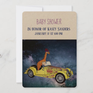 Giraffe in Space Baby Dusche Einladungskarte Einladung