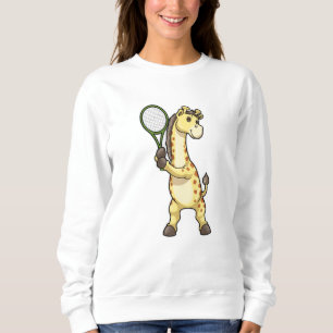 Giraffe in Tennis mit Tennisschläger Sweatshirt