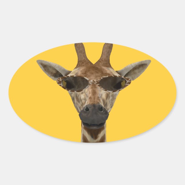 Giraffe Incognito Ovaler Aufkleber (Vorderseite)