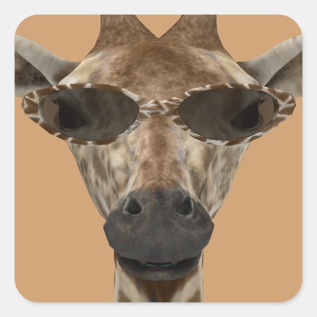 Giraffe Incognito Quadratischer Aufkleber (Vorderseite)