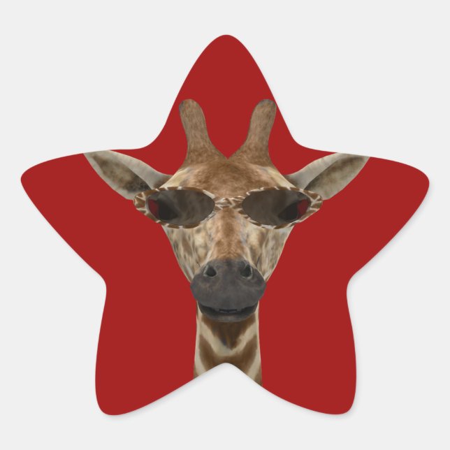 Giraffe Incognito Stern-Aufkleber (Vorderseite)