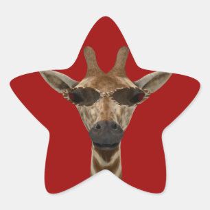 Giraffe inkognito Stern-Aufkleber