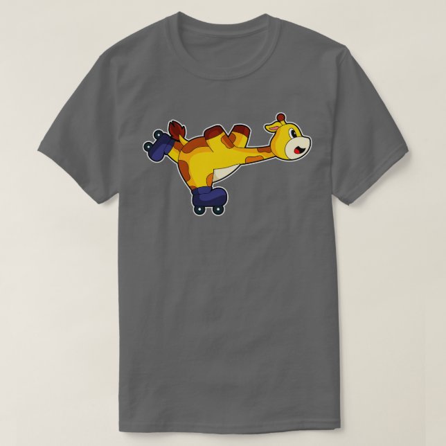 Giraffe Inline Skaten Roller Skate T-Shirt (Design vorne)