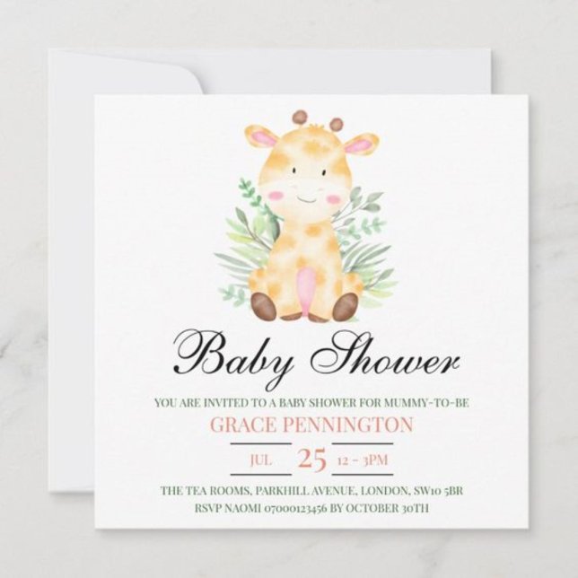 Giraffe Jungle Baby Shower Einladung (Von Creator hochgeladen)