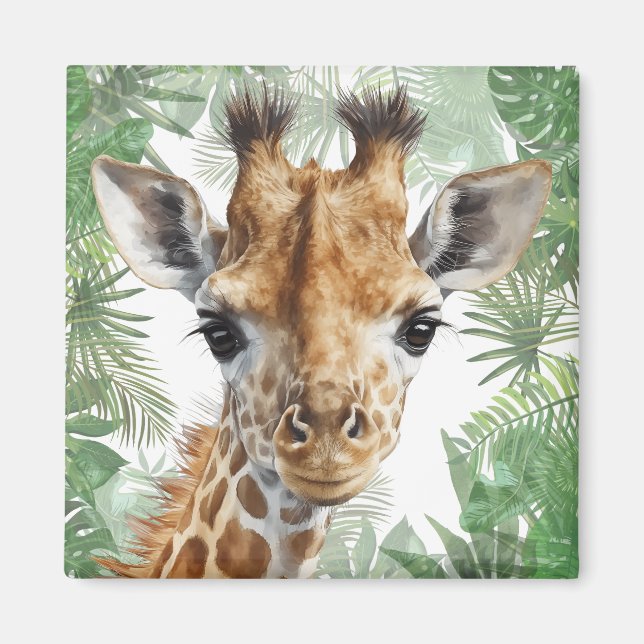Giraffe Jungle Background Magnet (Vorne)