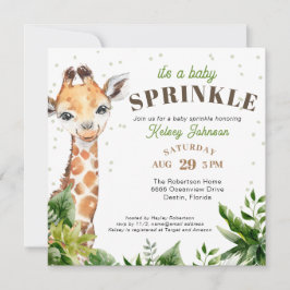 Giraffe Jungle Safari Duwer Baby Sprinkle Einladung
