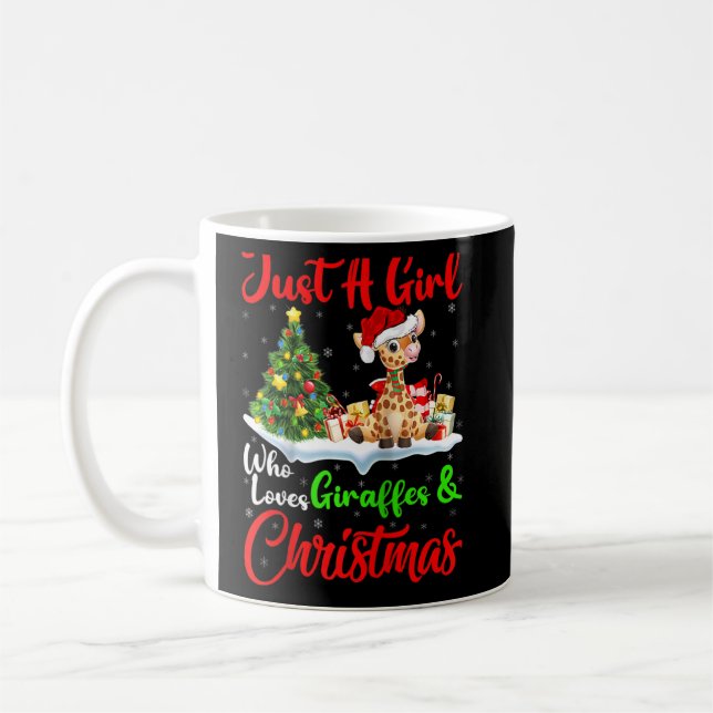 Giraffe Just a Girl, die Giraffen und Weihnachten  Kaffeetasse (Links)
