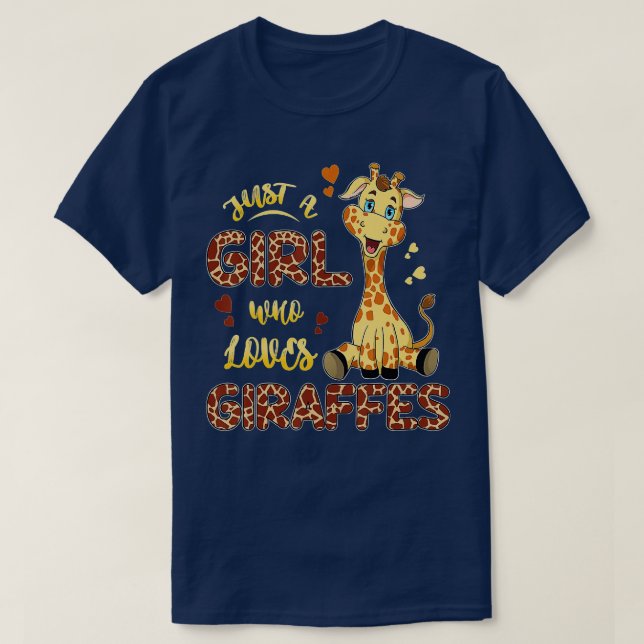 Giraffe Just a Girl Who Lieben Giraffen Geschenke T-Shirt (Design vorne)