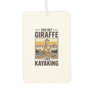 Giraffe-Kajakfahren Vintage Lustiges T-Shirt Desig Autolufterfrischer