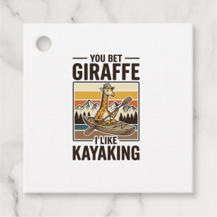 Giraffe-Kajakfahren Vintage Lustiges T-Shirt Desig Geschenkanhänger