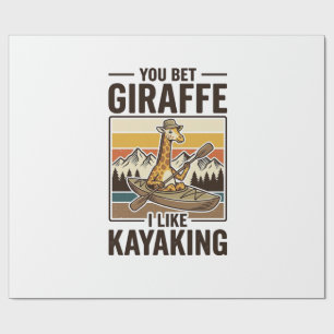 Giraffe-Kajakfahren Vintage Lustiges T-Shirt Desig Geschenkpapier