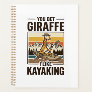 Giraffe-Kajakfahren Vintage Lustiges T-Shirt Desig Planer