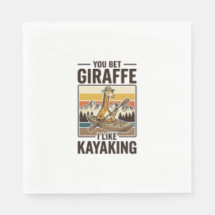 Giraffe-Kajakfahren Vintage Lustiges T-Shirt Desig Serviette