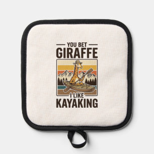 Giraffe-Kajakfahren Vintage Lustiges T-Shirt Desig Topflappen