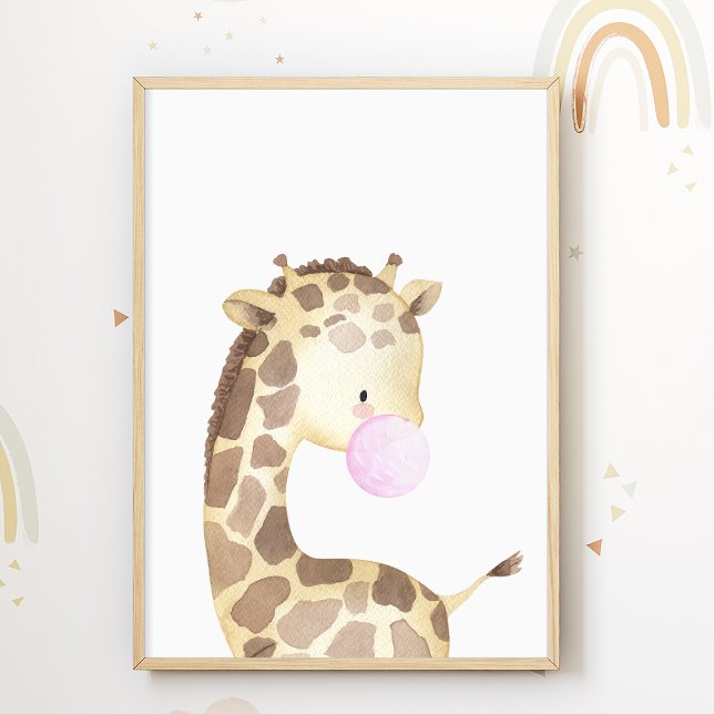 Giraffe Kaugummi Plakat Kids Room Print (Von Creator hochgeladen)