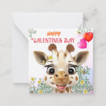 Giraffe-Kinder Valentinskarten für die Schulklasse