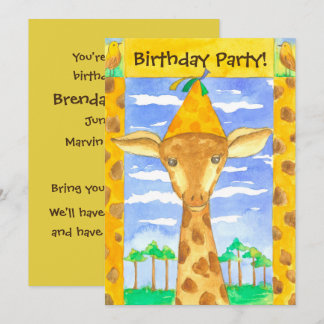 Giraffe Kindergeburtstag Party Einladung