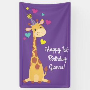 Giraffe Kindergeburtstag Party Niedlich Banner