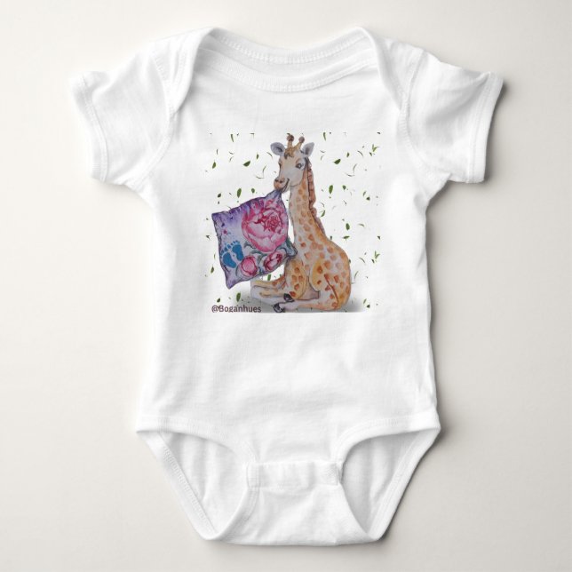 Giraffe Kinderzimmer Thema Kinderkleidung Baby Strampler (Vorderseite)