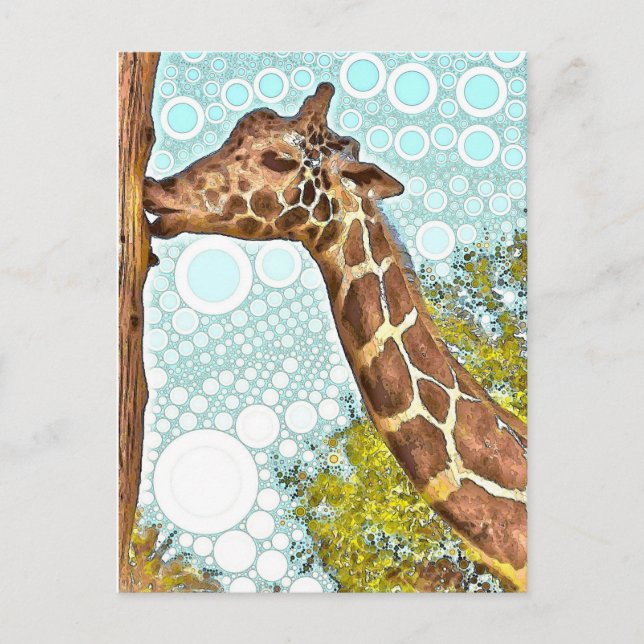 Giraffe Kiss Postcard Postkarte (Vorderseite)