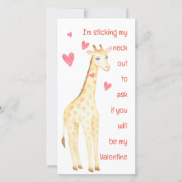Giraffe klebt meine Neck-Out-Valentinenkarte