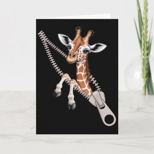 Giraffe kommt aus einem Reißverschluss lustiger Ko Karte
