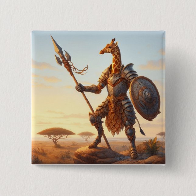 Giraffe-Krieger Button (Vorderseite)