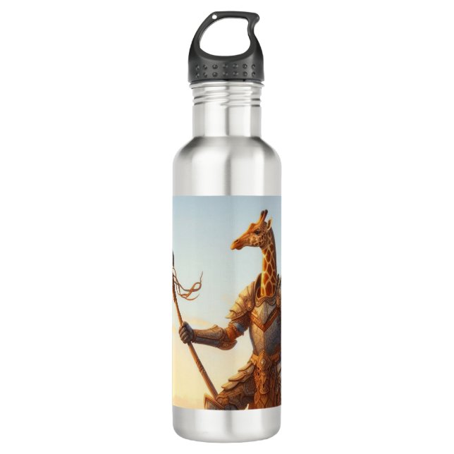 Giraffe-Krieger Edelstahlflasche (Vorderseite)