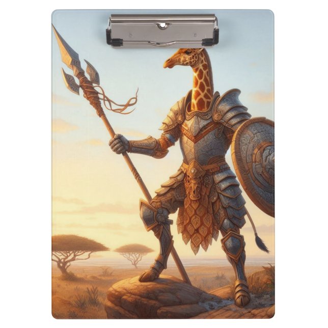 Giraffe-Krieger Klemmbrett (Vorderseite)