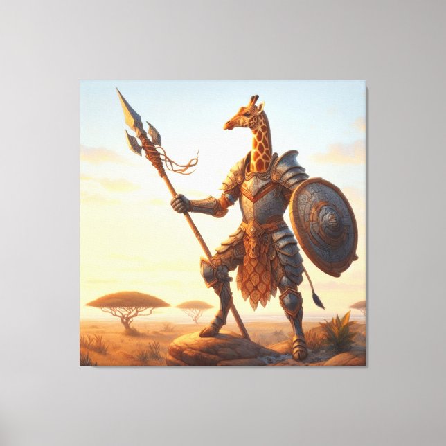 Giraffe-Krieger Leinwanddruck (Vorderseite)