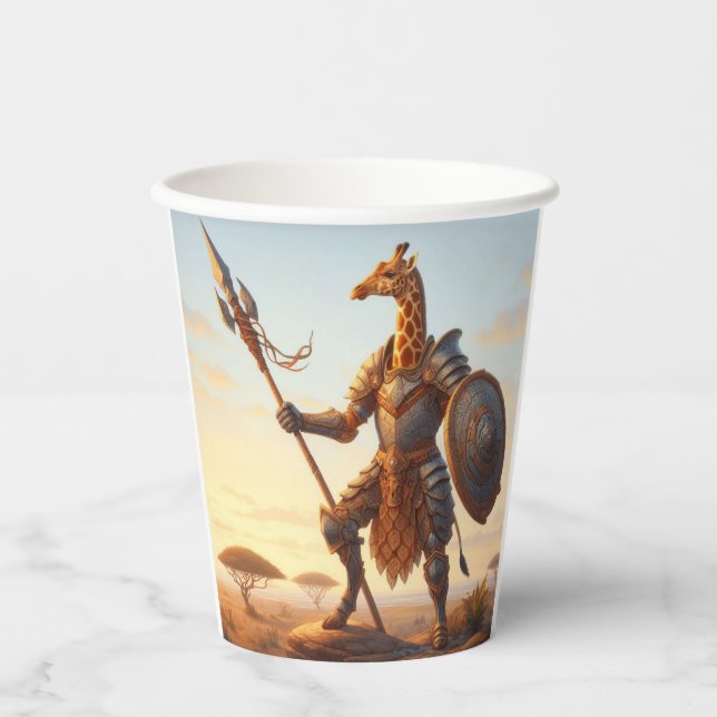 Giraffe-Krieger Pappbecher (Vorderseite)