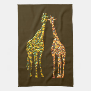 Giraffe Küchenhandtuchmalerei - Custom Colors Geschirrtuch