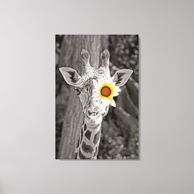 Giraffe Kunst auf gezackten Leinwänden! Leinwanddruck (Vorderseite)