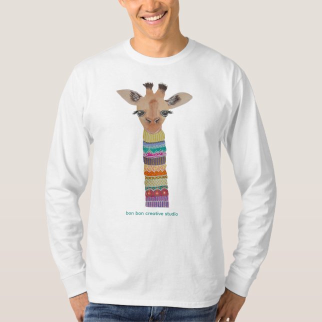Giraffe Langarm T-Shirt (Vorderseite)