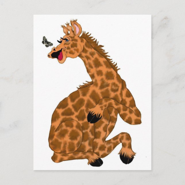 Giraffe Laugh Postkarte (Vorderseite)