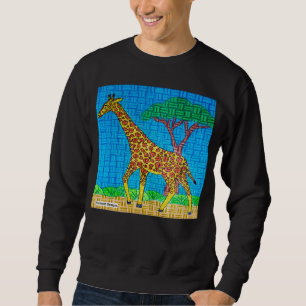 Giraffe (lebhaft) - Männerpullover Sweatshirt