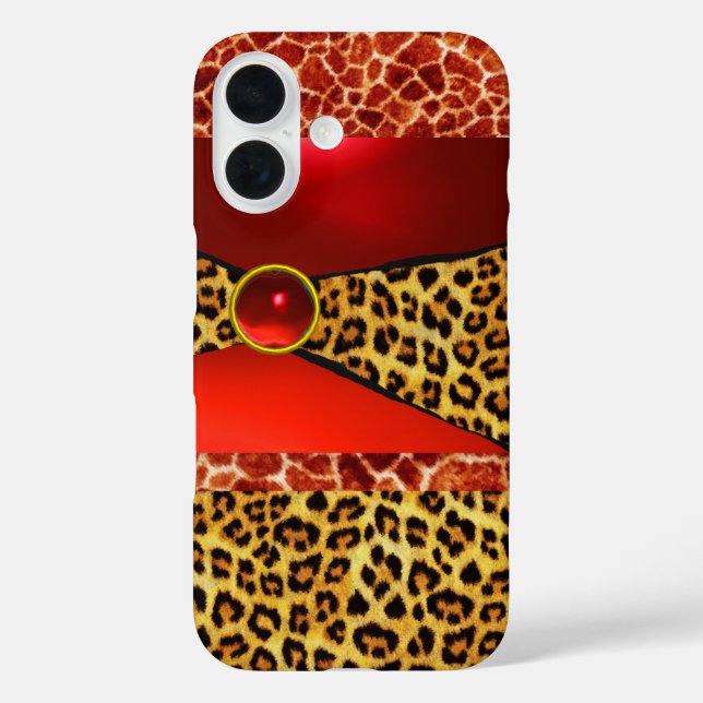GIRAFFE LEOPARD HAUT ROTE RUBY GEMSTONE Case-Mate iPhone HÜLLE (Rückseite)