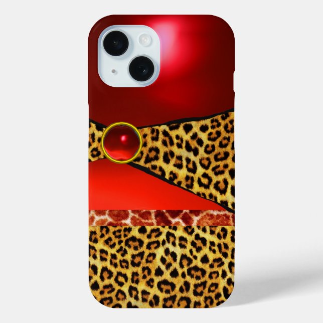 GIRAFFE LEOPARD HAUT ROTE RUBY GEMSTONE Case-Mate iPhone HÜLLE (Rückseite)