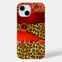 GIRAFFE LEOPARD HAUT ROTE RUBY GEMSTONE