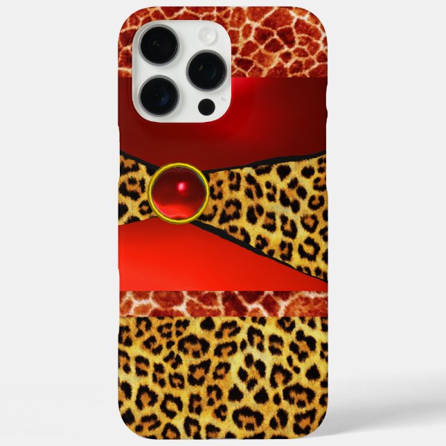GIRAFFE LEOPARD HAUT ROTE RUBY GEMSTONE Case-Mate iPhone HÜLLE (Rückseite)