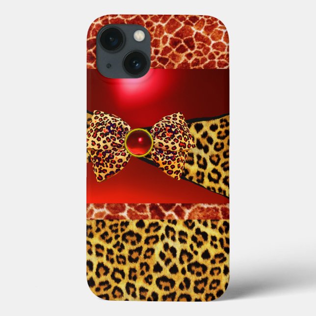 GIRAFFE LEOPARD HAUTBOW, ROT RUBY GEMSTONE Case-Mate iPhone HÜLLE (Rückseite)