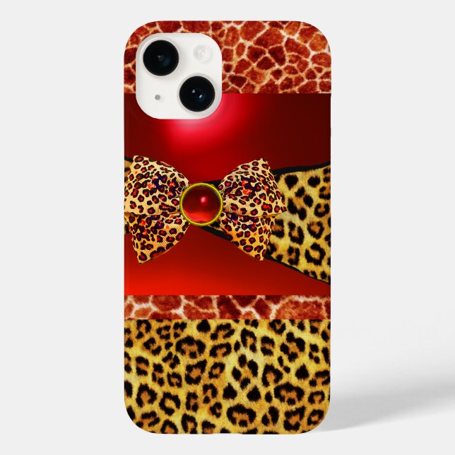 GIRAFFE LEOPARD HAUTBOW, ROT RUBY GEMSTONE Case-Mate iPhone HÜLLE (Rückseite)