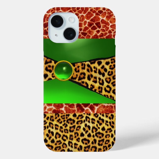 GIRAFFE LEOPARD SKIN GREEN EMERALD GEM Case-Mate iPhone HÜLLE (Rückseite)