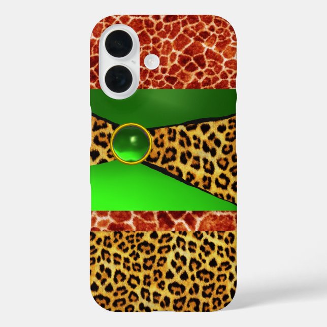 GIRAFFE LEOPARD SKIN GREEN EMERALD GEM Case-Mate iPhone HÜLLE (Rückseite)