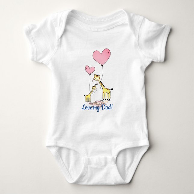 Giraffe lernt Fly Balloons Baby Strampler (Vorderseite)